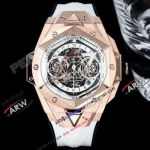 Swiss Clone Hublot Big Bang Sang Bleu II Rose Gold White Strap 7750 Watches